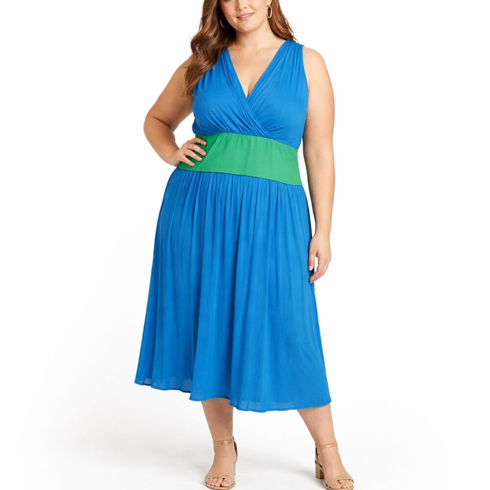 Lane Bryant Sleeveless Casual Midi Dress Size 26/28 NWT Beach